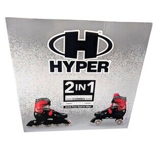 Hyper 2-in-1 Combo Quad and Inline Skates for Kids Adjustable Sizing Red Black